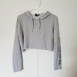 Gray cropped hoodie
